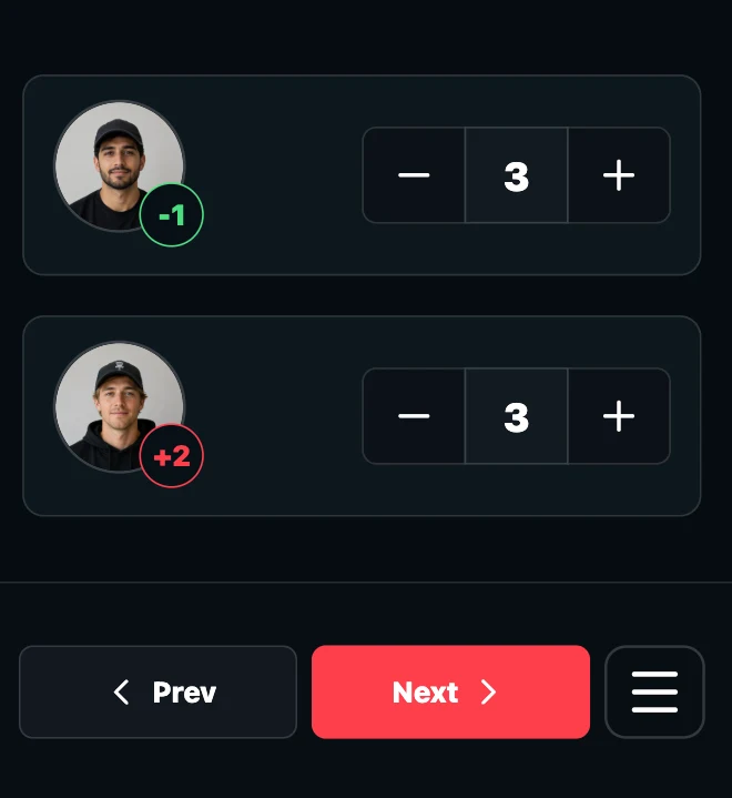 Disc Golf Tracker scorecard screen for fast round scoring